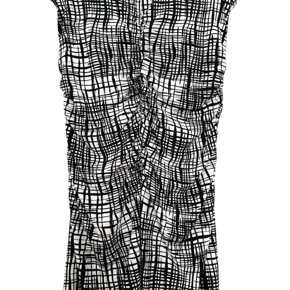 Norma Kamali Sleeveless Stretch Jersey Ruched Mini Dress Broken Mesh Size Large - Picture 8 of 12